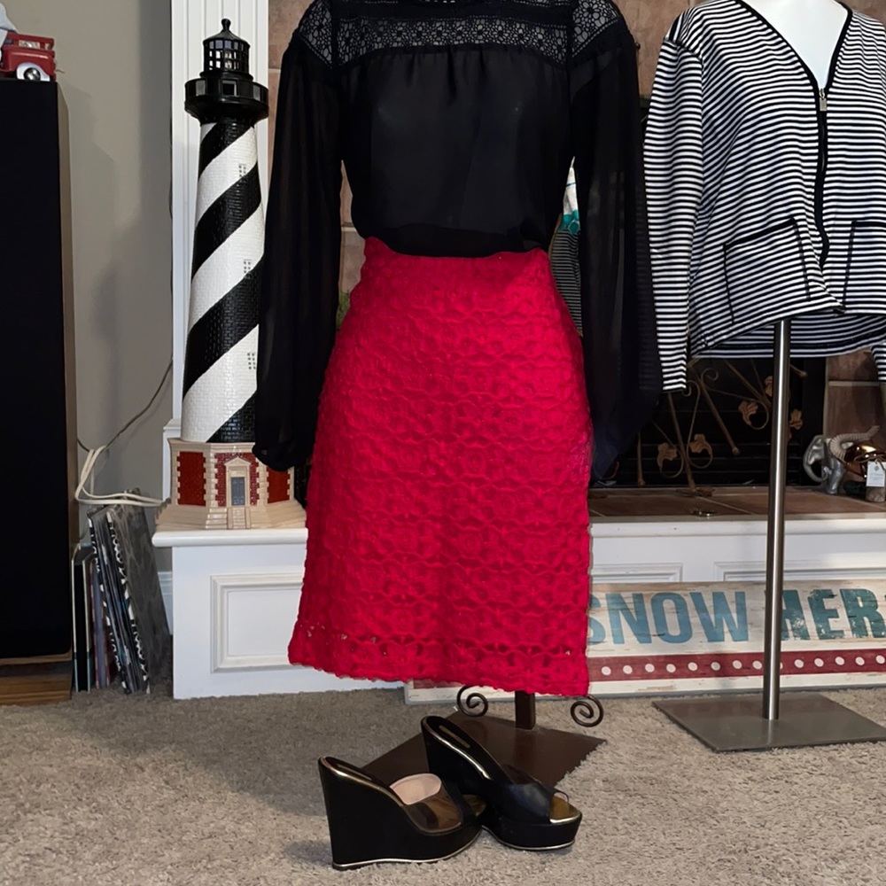 Poppy Red Studio M Medium Crotched Midi skirt.....